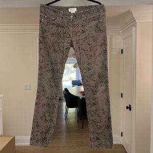 ISABEL MARANT ETOILE Grey Cords w/ Rust and Forest Green Pattern - Size 3 (US 8)